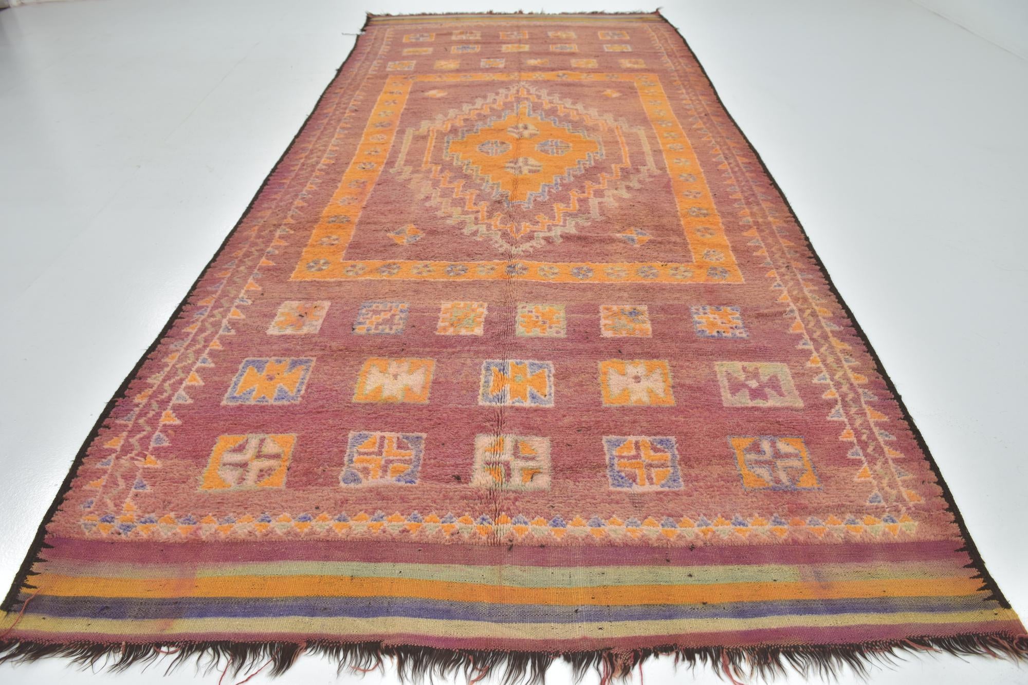 7' x 16' Hand Knotted Moroccan Wool Runner Rug