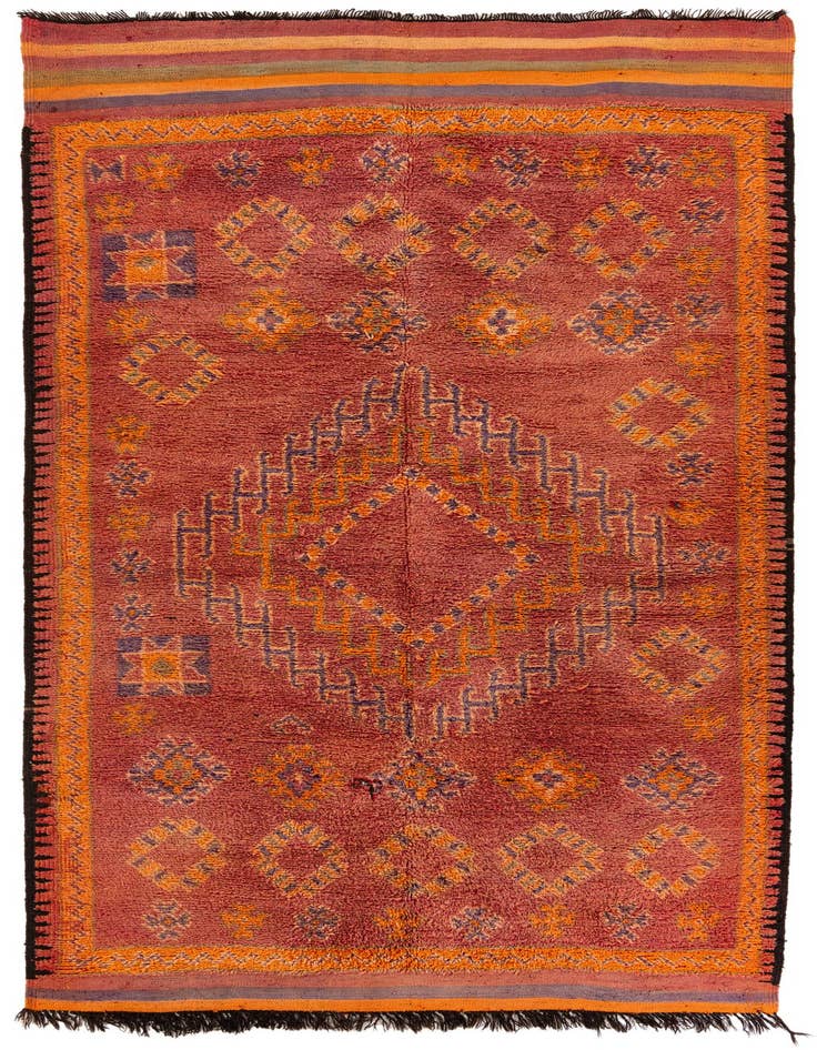 Detail image of 6' 5 x 12' 5 Hand Knotted Moroccan Wool Runner Rug