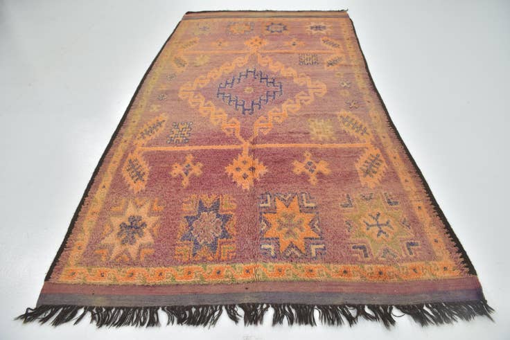Detail image of 5' 10 x 11' 3 Hand Knotted Moroccan Wool Runner Rug