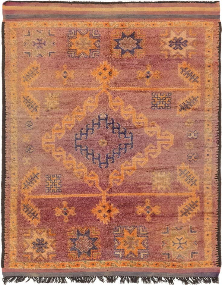 Detail image of 5' 10 x 11' 3 Hand Knotted Moroccan Wool Runner Rug