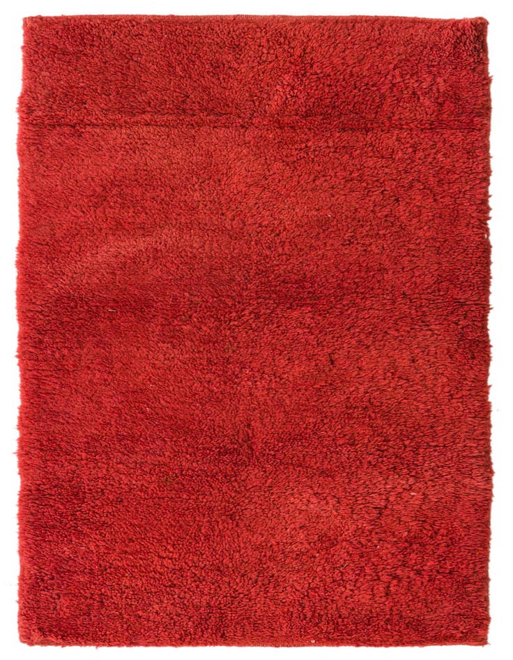 Detail image of 2' 4 x 4' 5 Hand Knotted Moroccan Wool Runner Rug