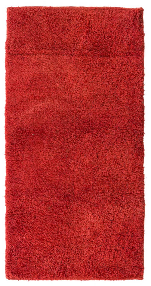 Detail image of 2' 4 x 4' 5 Hand Knotted Moroccan Wool Runner Rug