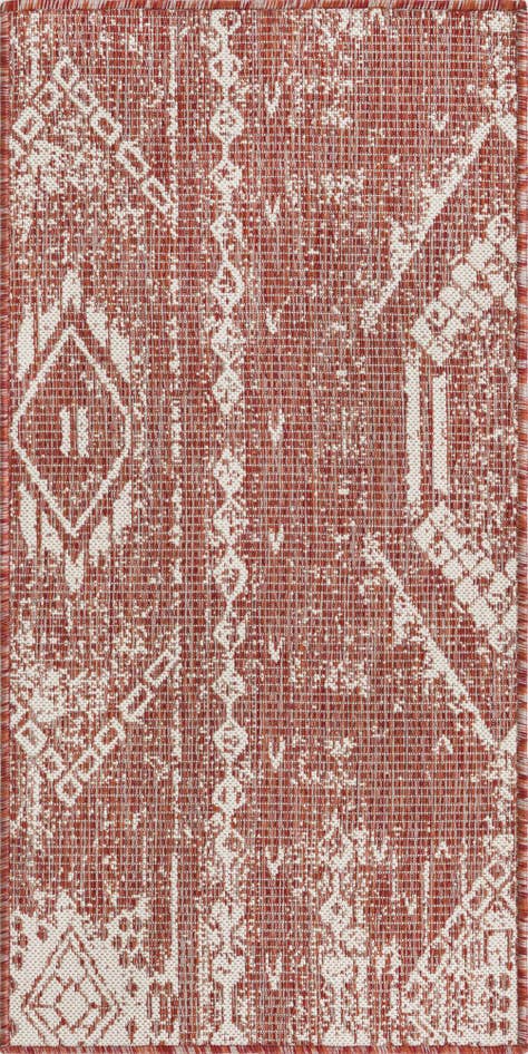 Detail image of 2' x 4' Easy-Clean Bohemian Indoor / Outdoor Runner Rug