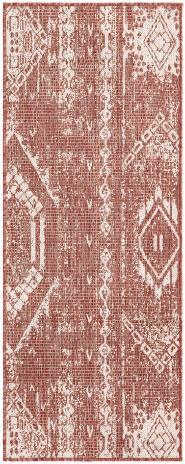 Detail image of 2' x 5' 3 Easy-Clean Bohemian Indoor / Outdoor Runner Rug