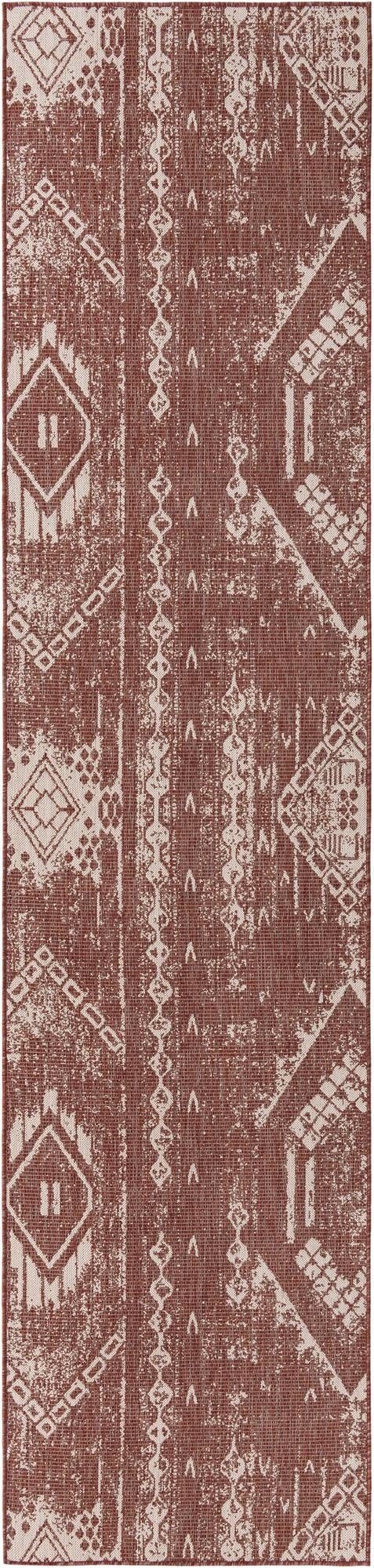 3' 3 x 14'  Washable Bohemian Indoor / Outdoor Runner Rug