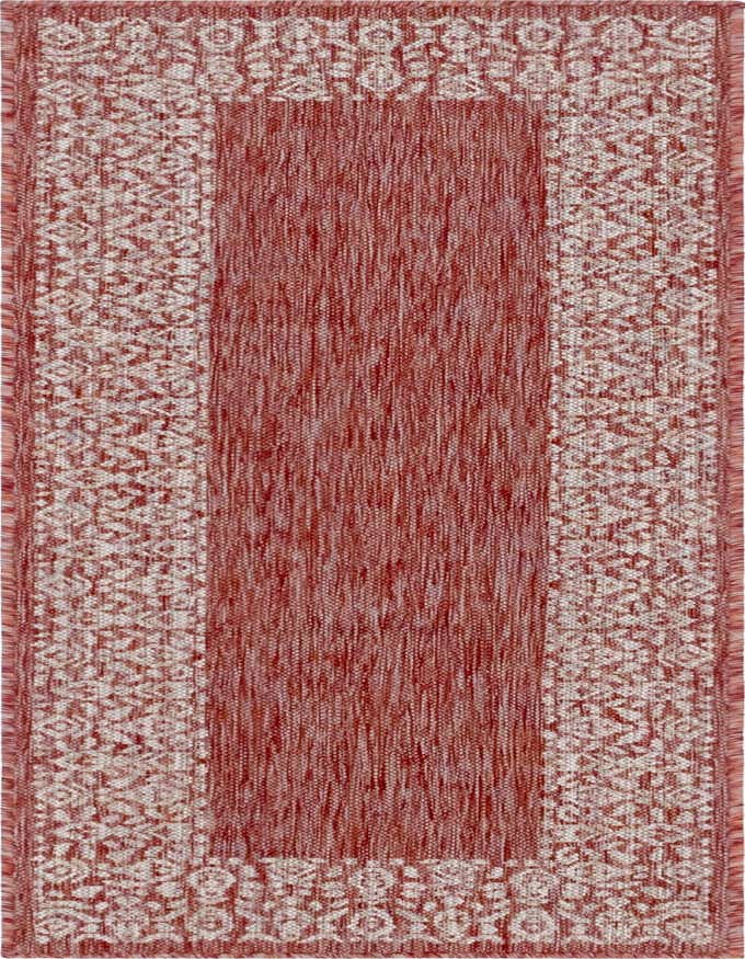2' x 6' Easy-Clean Border Indoor / Outdoor Runner Rug