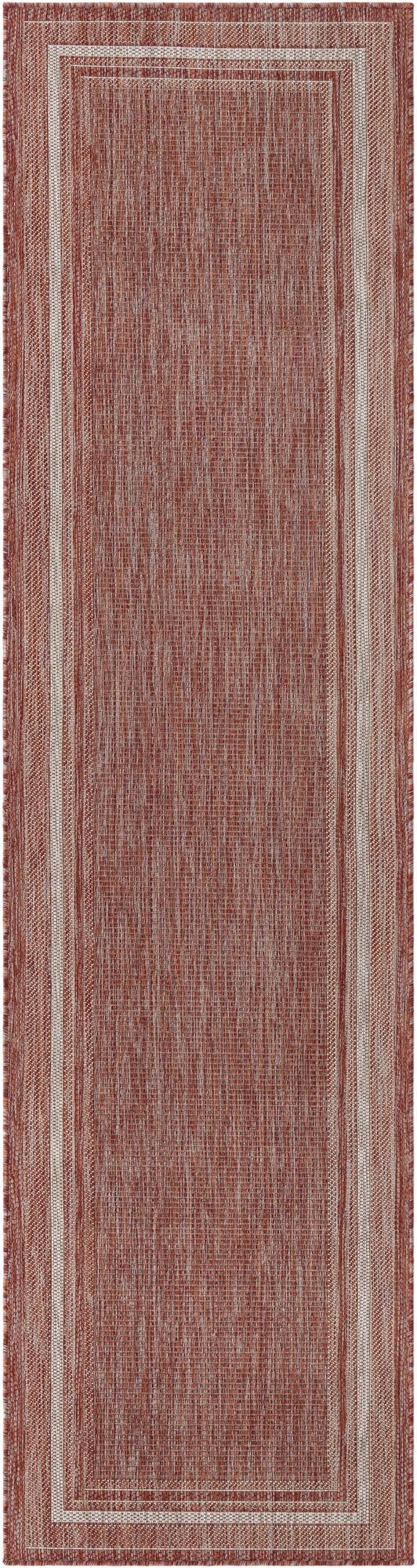 Primary image 2' 7 x 10'  Washable Border Indoor / Outdoor Runner Rug