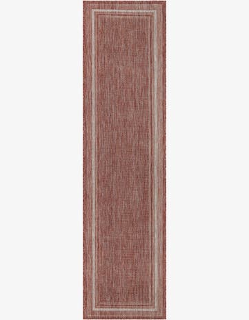 2' 7 x 10' Easy-Clean Border Indoor / Outdoor Runner Rug