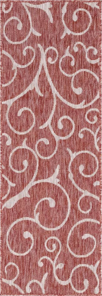 Detail image of 2' x 6' Easy-Clean Botanical Indoor / Outdoor Runner Rug