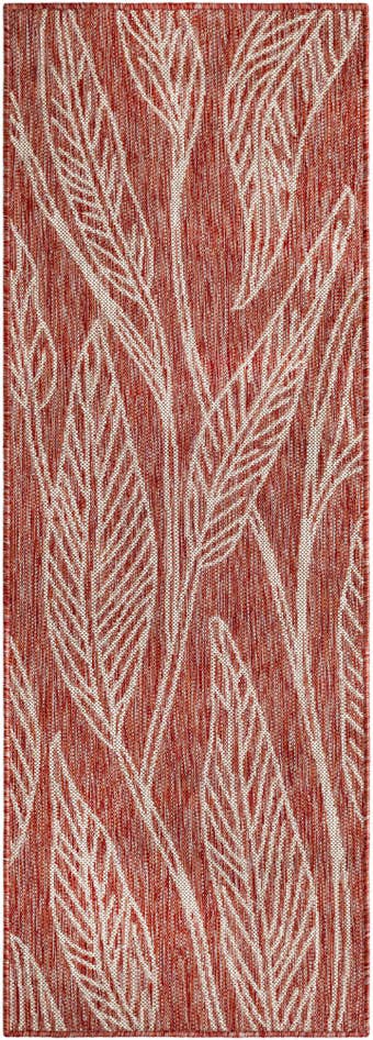 Detail image of 2' x 6' Easy-Clean Botanical Indoor / Outdoor Runner Rug