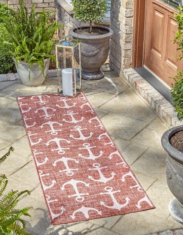 2' 7 x 12' Easy-Clean Coastal Indoor / Outdoor Runner Rug