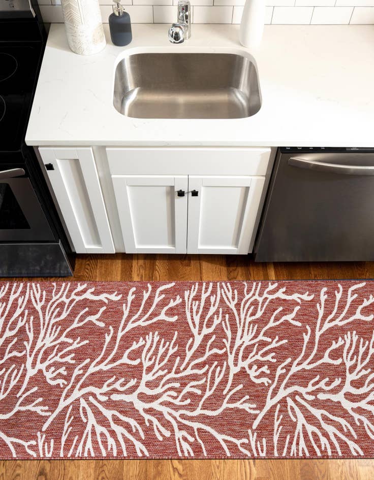 Detail image of 2' x 8'  Washable Coastal Indoor / Outdoor Runner Rug