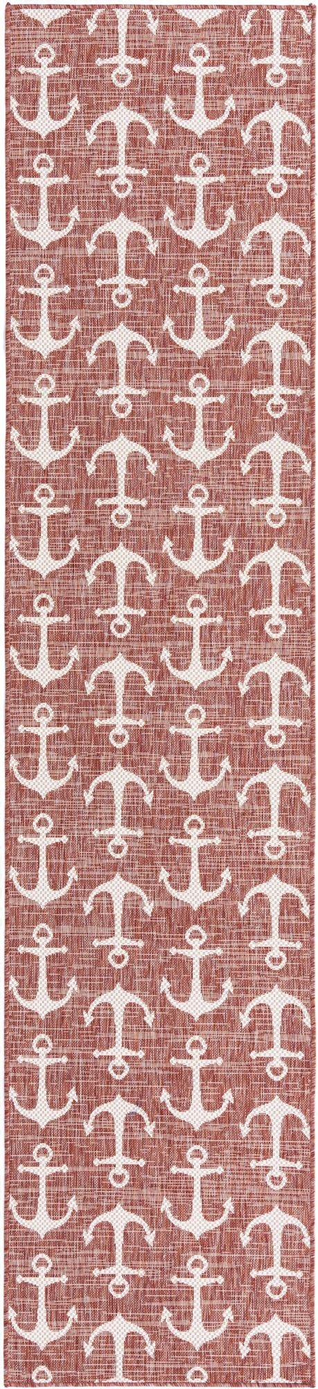2' 7 x 12'  Washable Coastal Indoor / Outdoor Runner Rug