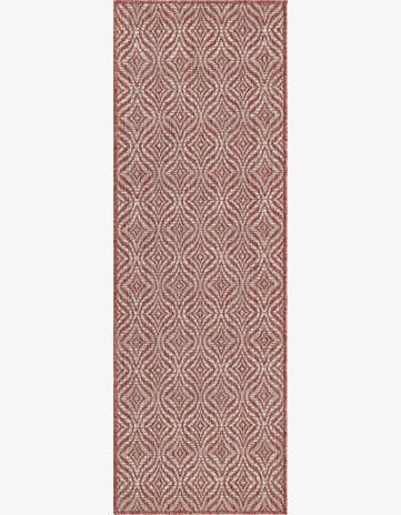 Rust Red Easy-Clean Lattice Indoor / Outdoor Runner Rug