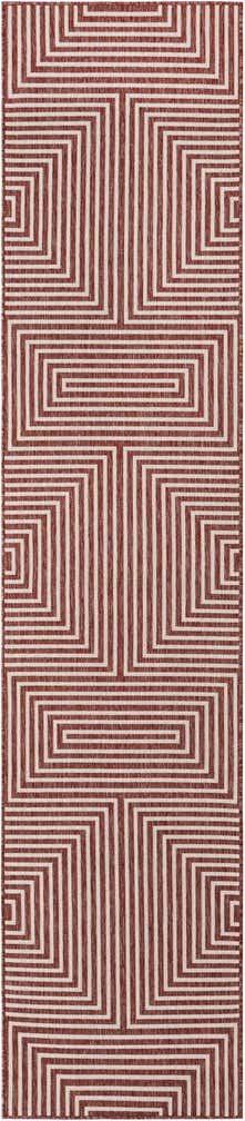 2' 7 x 12' Easy-Clean Modern Indoor / Outdoor Runner Rug