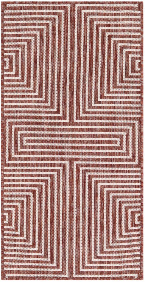 Detail image of 2' x 4' Easy-Clean Modern Indoor / Outdoor Runner Rug