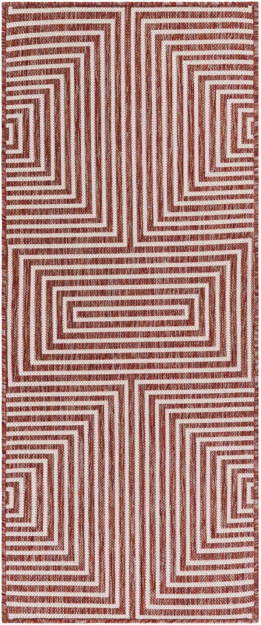 2' x 5' 3 Easy-Clean Modern Indoor / Outdoor Runner Rug