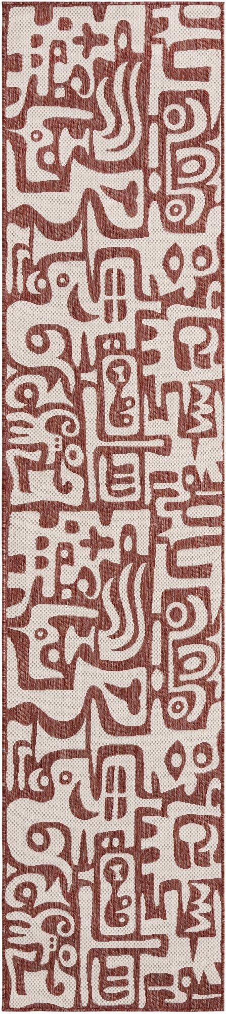Primary image 2' 7 x 12'  Washable Modern Indoor / Outdoor Runner Rug