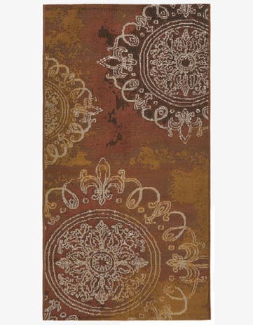 Rust Red Easy-Clean Modern Indoor / Outdoor Runner Rug