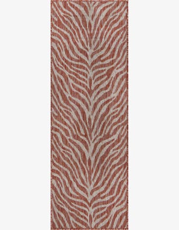Rust Red Easy-Clean Safari Indoor / Outdoor Runner Rug