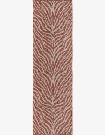 Rust Red Easy-Clean Safari Indoor / Outdoor Runner Rug