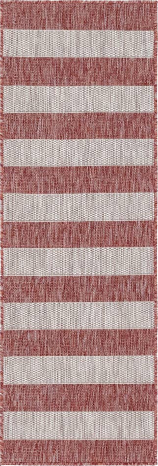 Detail image of 2' x 6' Easy-Clean Striped Indoor / Outdoor Runner Rug