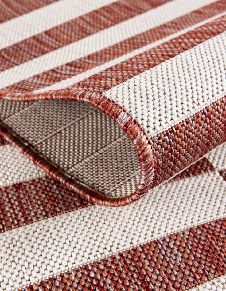 Detail image of 2' x 6'  Washable Striped Indoor / Outdoor Runner Rug