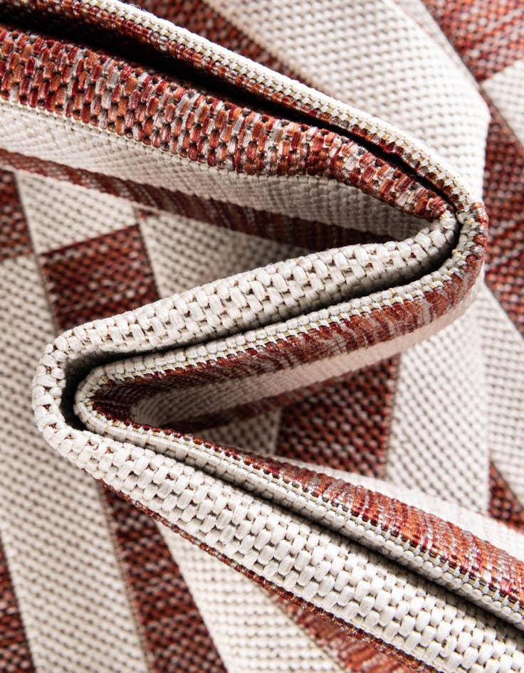 Detail image of 2' x 6'  Washable Striped Indoor / Outdoor Runner Rug