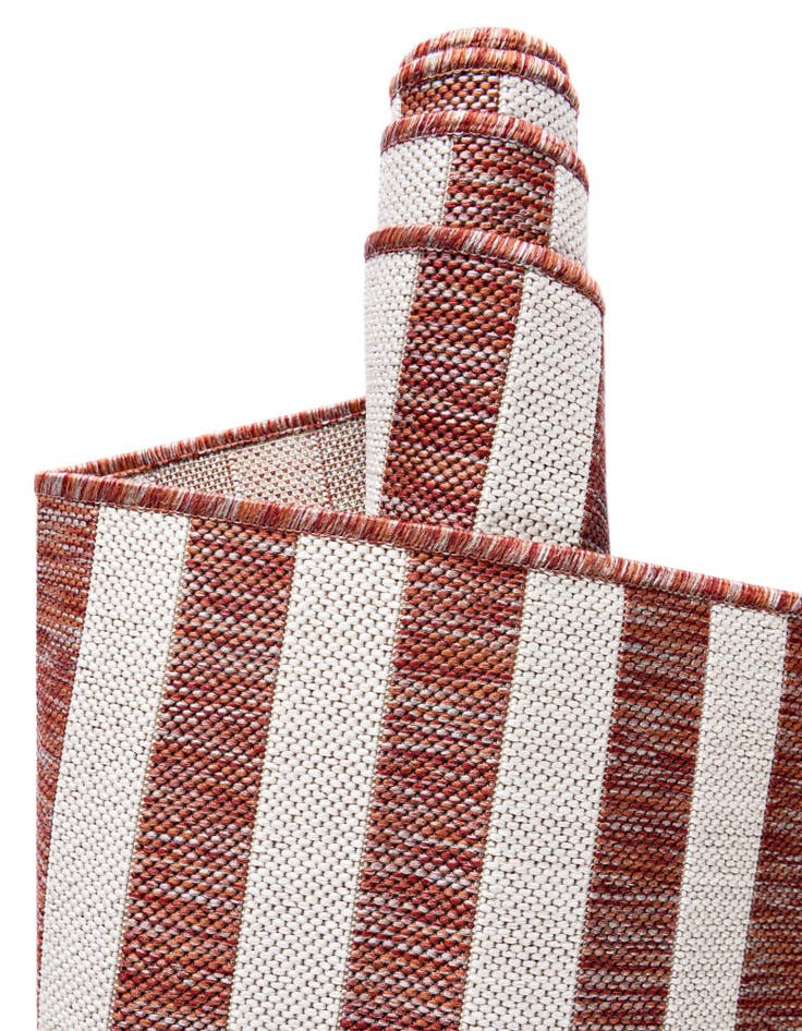Detail image of 2' x 6'  Washable Striped Indoor / Outdoor Runner Rug