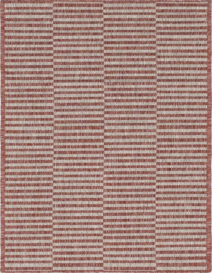 2' x 6' Easy-Clean Striped Indoor / Outdoor Runner Rug