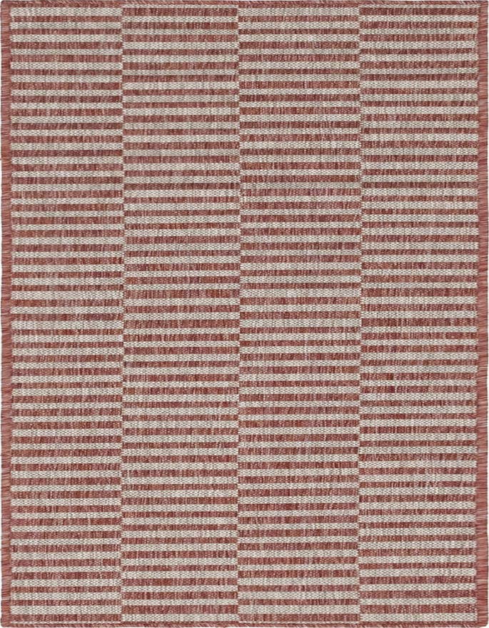 Detail image of 2' x 6' Easy-Clean Striped Indoor / Outdoor Runner Rug