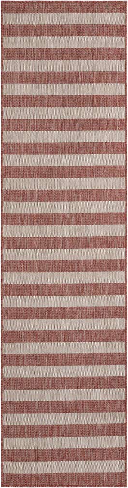 2' 7 x 10' Easy-Clean Striped Indoor / Outdoor Runner Rug