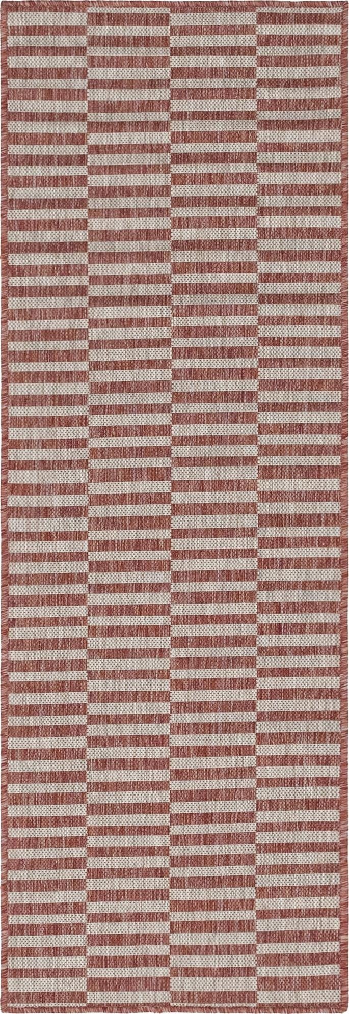 2' x 6'  Washable Striped Indoor / Outdoor Runner Rug