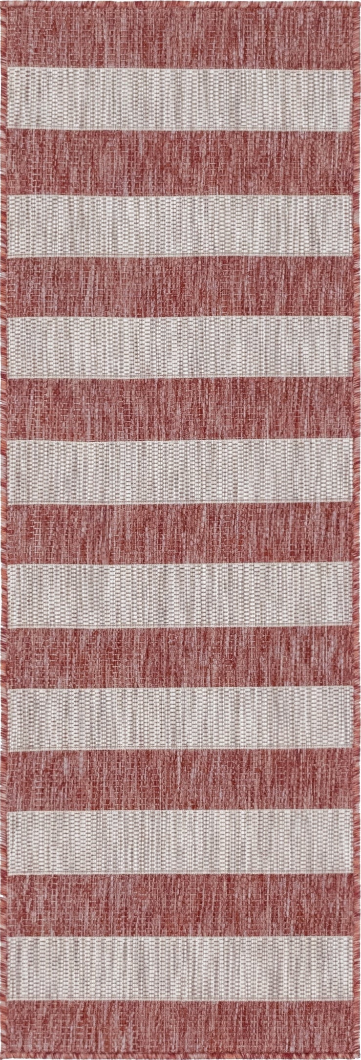 2' x 6'  Washable Striped Indoor / Outdoor Runner Rug