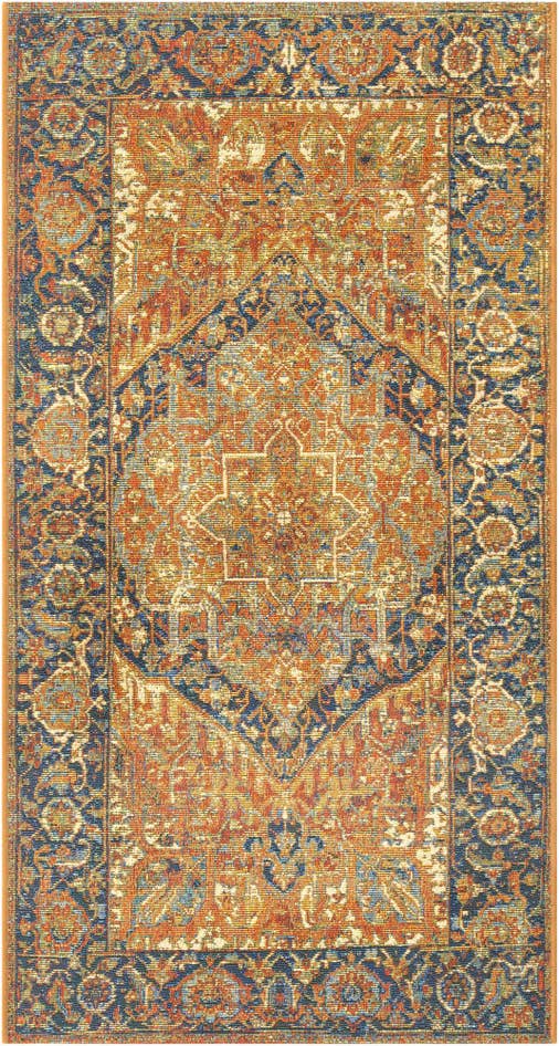 Detail image of 2' 7 x 5' 3 Easy-Clean Traditional Indoor / Outdoor Runner Rug