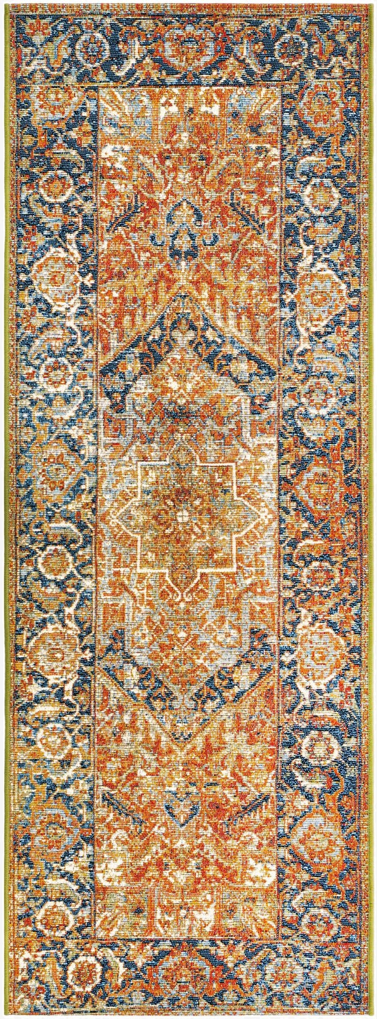 Primary image 2' x 6'  Washable Traditional Indoor / Outdoor Runner Rug