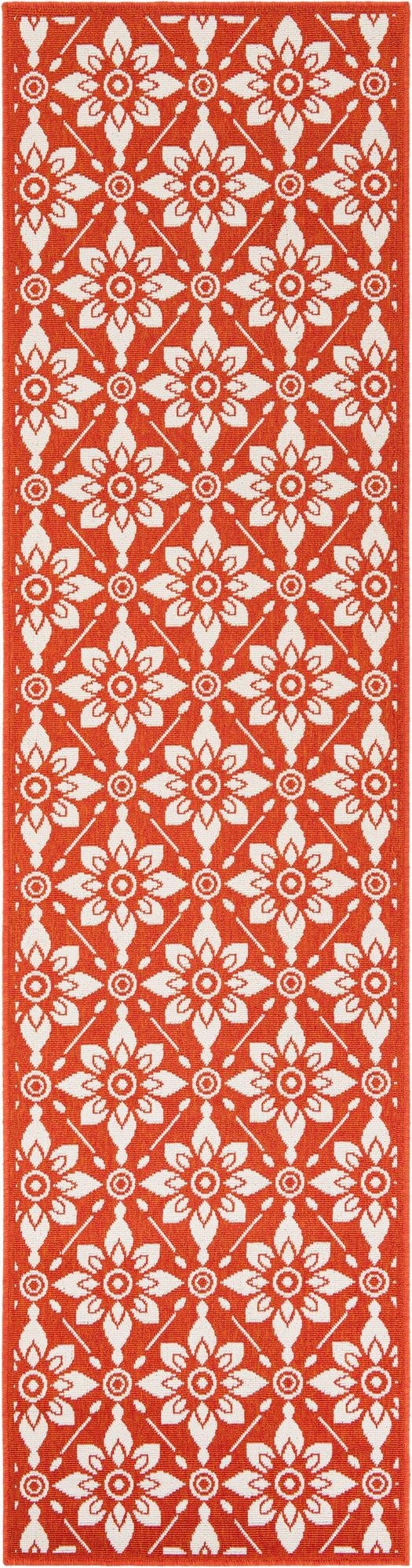 2' 7 x 10'  Washable Trellis Indoor / Outdoor Runner Rug