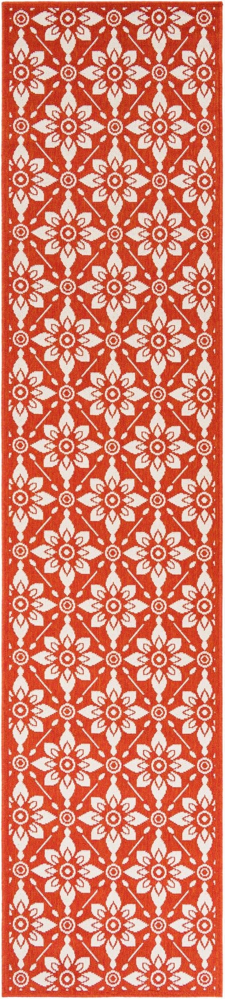 2' 7 x 12'  Washable Trellis Indoor / Outdoor Runner Rug