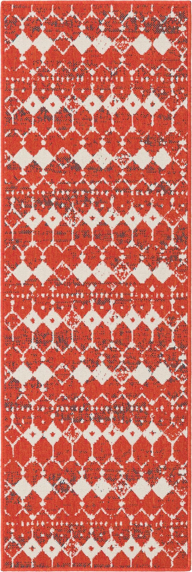 2' x 6'  Washable Trellis Indoor / Outdoor Runner Rug