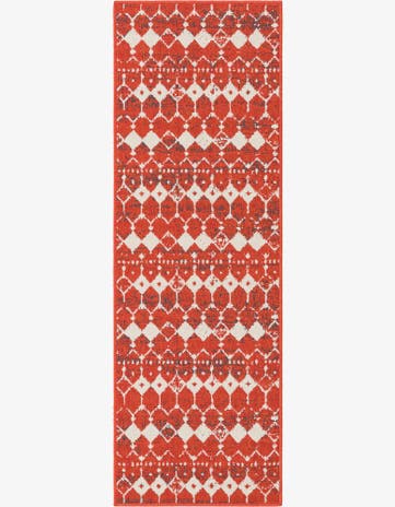 Rust Red Easy-Clean Trellis Indoor / Outdoor Runner Rug
