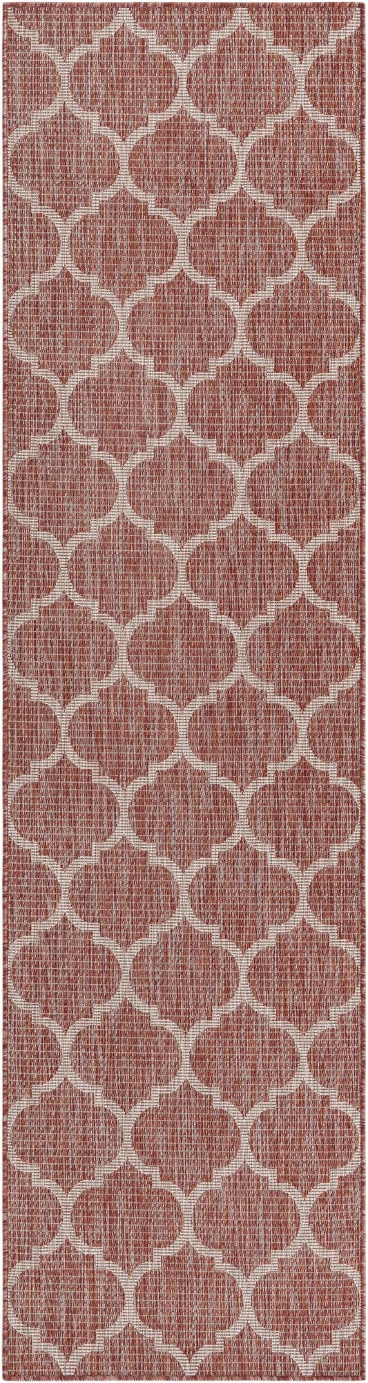 2' 7 x 10'  Washable Trellis Indoor / Outdoor Runner Rug