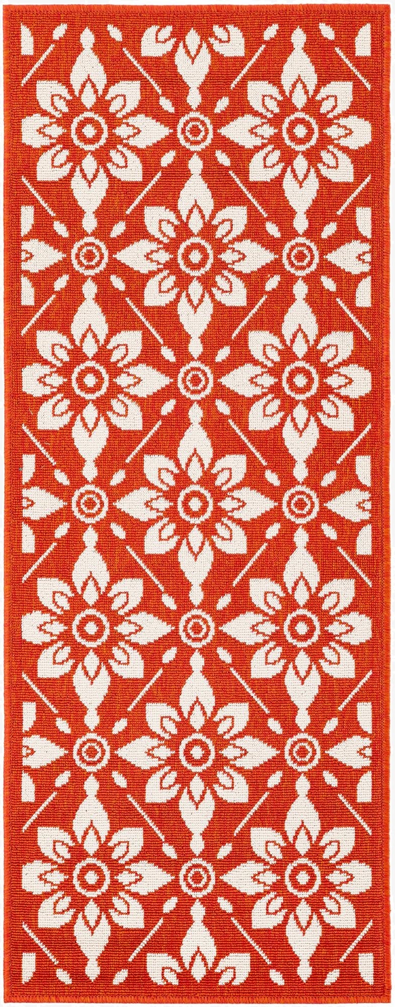 2' x 5'  Washable Trellis Indoor / Outdoor Runner Rug