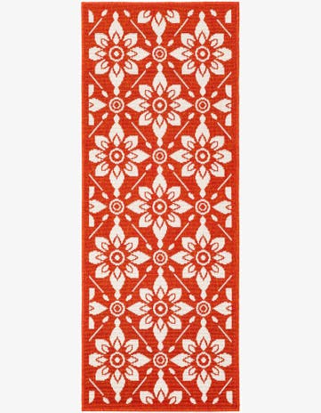 Rust Red Easy-Clean Trellis Indoor / Outdoor Runner Rug