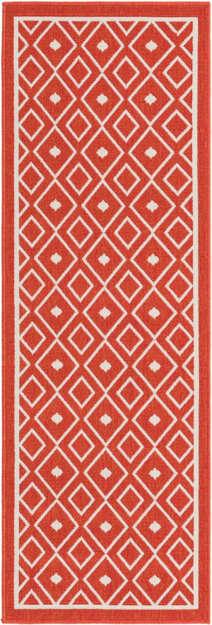 Primary image 2' x 6'  Washable Trellis Indoor / Outdoor Runner Rug