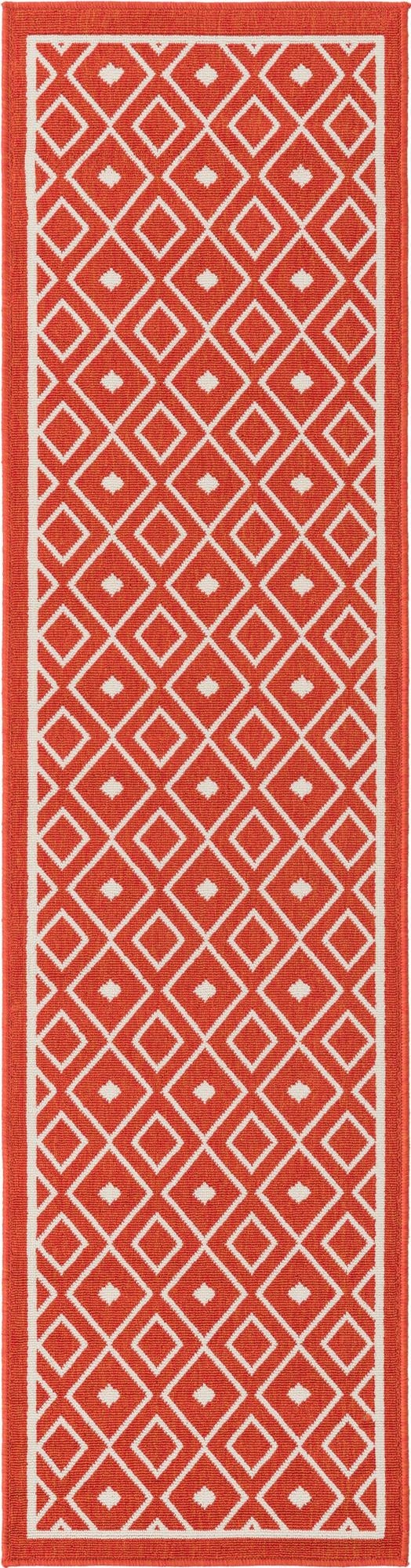 2' x 8'  Washable Trellis Indoor / Outdoor Runner Rug