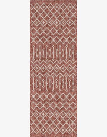 Rust Red Easy-Clean Trellis Indoor / Outdoor Runner Rug