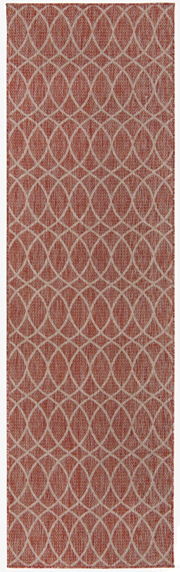 2' 7 x 10'  Washable Trellis Indoor / Outdoor Runner Rug