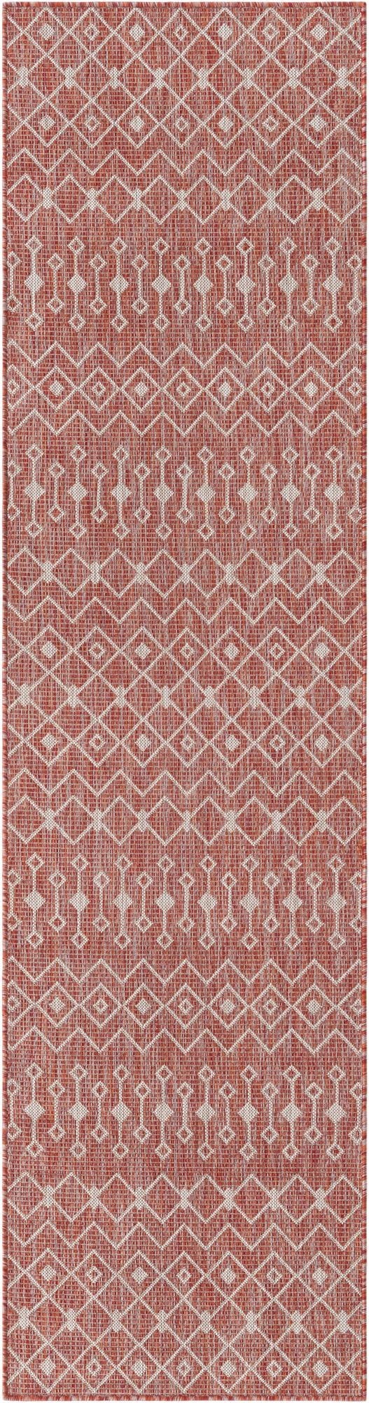 2' 7 x 10'  Washable Trellis Indoor / Outdoor Runner Rug