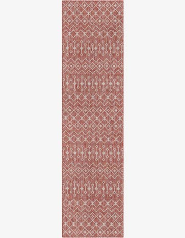 Rust Red Easy-Clean Trellis Indoor / Outdoor Runner Rug