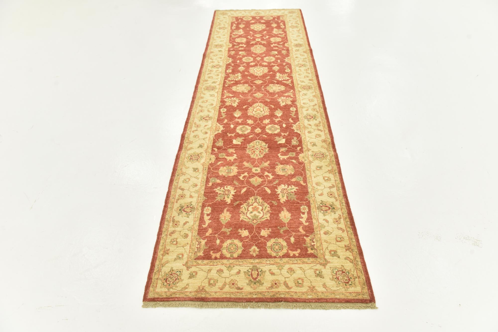 2' 10 x 9' 7 Hand Knotted Peshawar Ziegler Runner Rug